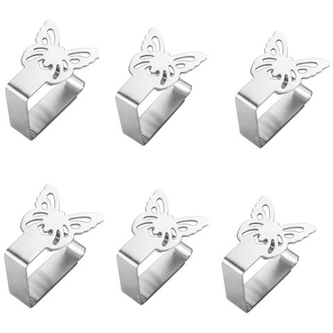 Fermagli /portapanno Con Farfalla Confezione Da 4 D'argento - Foto 1