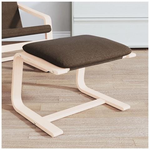 Poggiapiedi Marrone Scuro 51x41x40 Cm In Tessuto - Foto 6