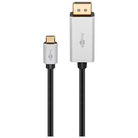 60176 cavo e adattatore video 2 m USB tipo-C DisplayPort Nero, Argento - Foto 1