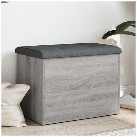 Panca Portaoggetti Grigio Sonoma 62x42x45 Cm Legno Multistrato - Foto 1