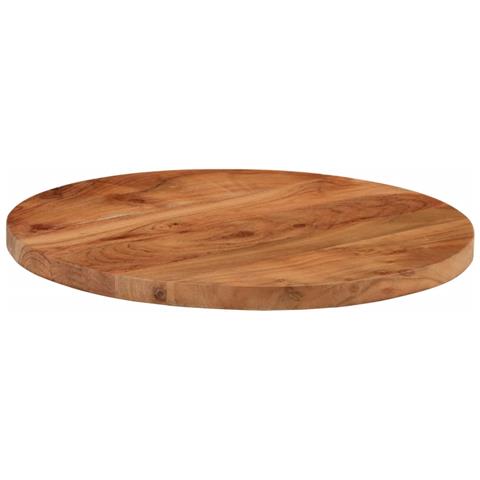 Piano Per Tavolo 60x2,5 Cm Rotondo In Legno Massello Di Acacia - Foto 3