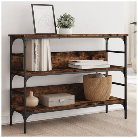 Tavolo Consolle Rovere Fumo 100x32x75 Cm Legno Multistrato - Foto 1