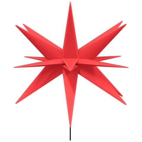 Luci Stella Moravia Con Picchi Led 3pz Pieghevoli Rosse 57 Cm - Foto 2