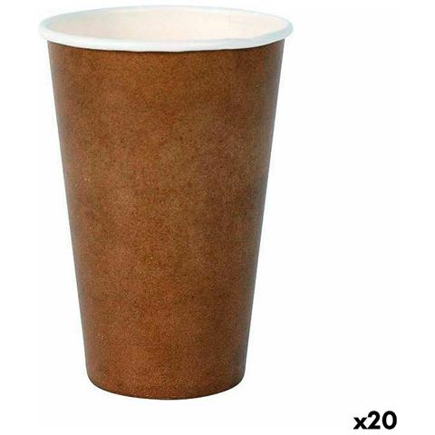 Set Di Bicchieri Monouso Cartone Carta Kraft 35 Pezzi 350 Ml (20 Unità) - Foto 1