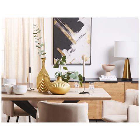 Vaso Decorativo Cercei Gres Porcellanato 20 Cm Oro - Foto 1