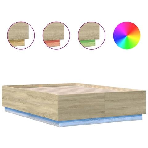 Giroletto Luci Led Rovere Sonoma 140x190 Cm Legno Multistrato - Foto 2