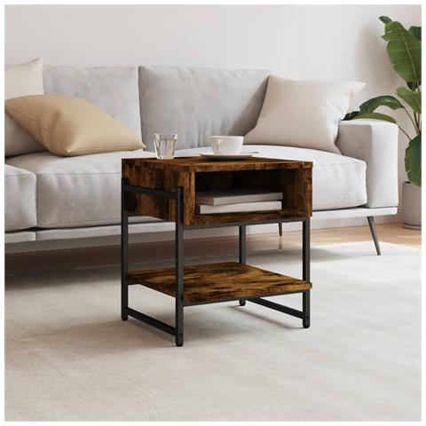 Tavolino Da Salotto Rovere Fumo 40x40x45 Cm Legno Multistrato - Foto 3