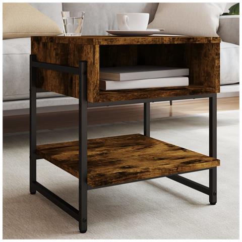 Tavolino Da Salotto Rovere Fumo 40x40x45 Cm Legno Multistrato - Foto 1