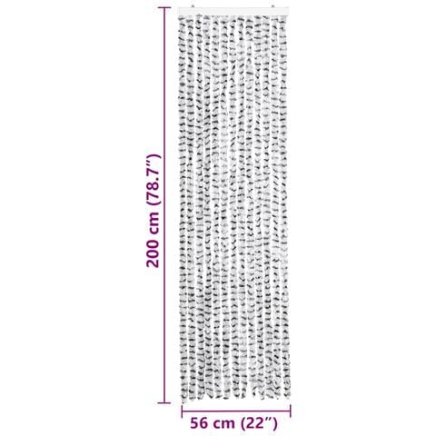 Tenda Antimosche Grigio Chiaro E Grigio Scuro 56x200cm Ciniglia - Foto 7