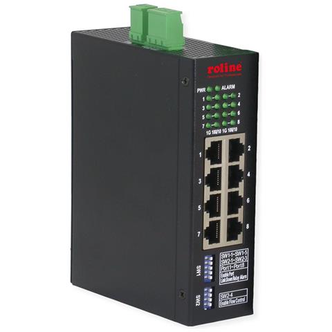 Roline Ind. Mng Gbit Ethernet Switch 8x - Switch - 1 Gbps - 8-port - Ethernet - Managed (21.13.1134) - Foto 1