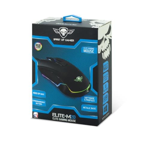 Mouse Elite-M20 Gaming Mancino USB Tipo A Ottico 4000 DPI Colore Nero - Foto 1