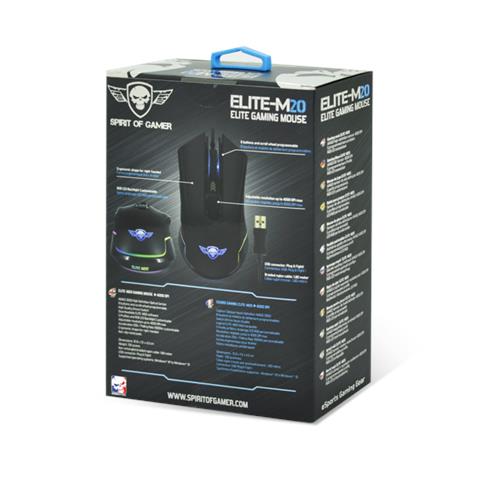 Mouse Elite-M20 Gaming Mancino USB Tipo A Ottico 4000 DPI Colore Nero - Foto 7