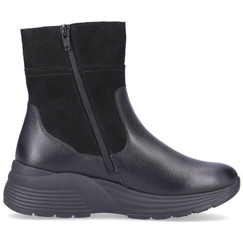 Black Casual Closed Booties Stivaletti Pelle Scarpe Donna Nero Eu 37, D6681-01 - Foto 3