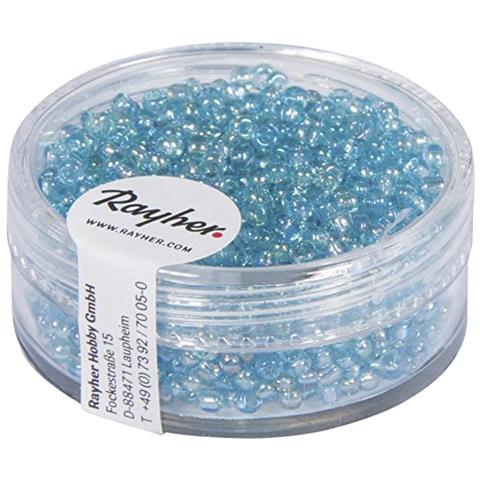 17 Grammi - Perline In Vetro Rotonde Trasparenti Lustrate Foro Ø2mm - Colore Celeste - Foto 1