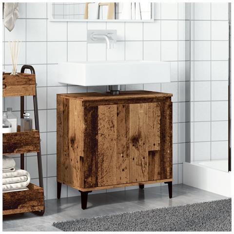 Mobile Lavabo Legno Antico 58x33x60 Cm In Legno Multistrato - Foto 3