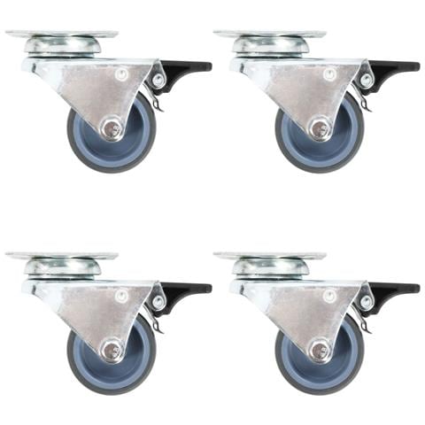 Ruote Girevoli Gemellate Con Doppio Freno 4 Pz 50 Mm - Foto 2