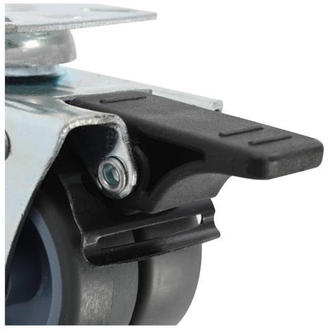 Ruote Girevoli Gemellate Con Doppio Freno 4 Pz 50 Mm - Foto 5