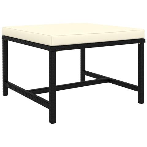 Poggiapiedi Modulare Con Cuscino In Polyrattan Nero - Foto 2