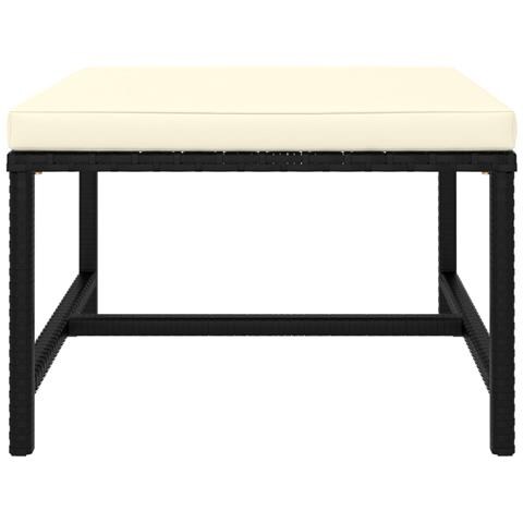 Poggiapiedi Modulare Con Cuscino In Polyrattan Nero - Foto 1