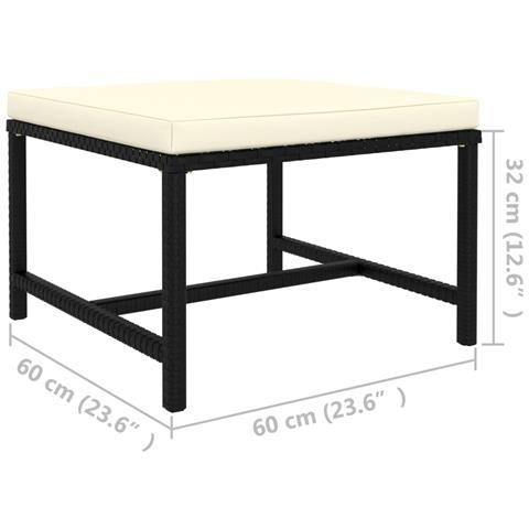 Poggiapiedi Modulare Con Cuscino In Polyrattan Nero - Foto 4