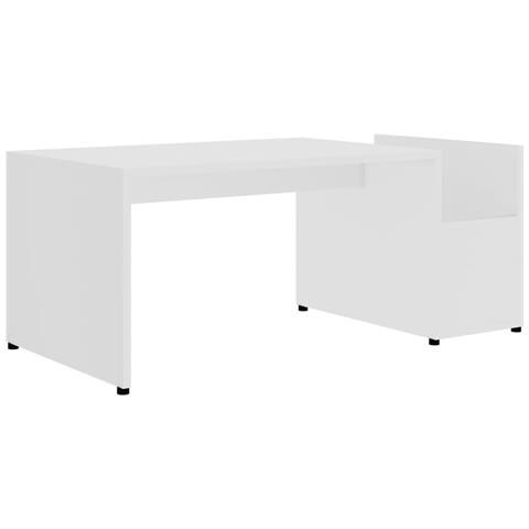 Lusso Casadino - Tavolino Da Salotto Bianco 90x45x35 Cm In Legno Multistrato - Foto 1