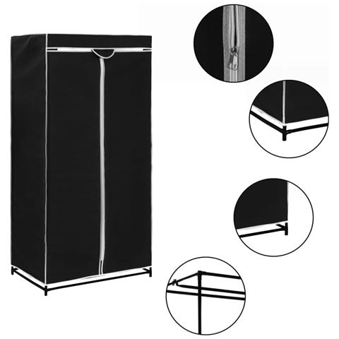 Lusso Casadino -  Armadio Nero 75x50x160 Cm - Foto 2