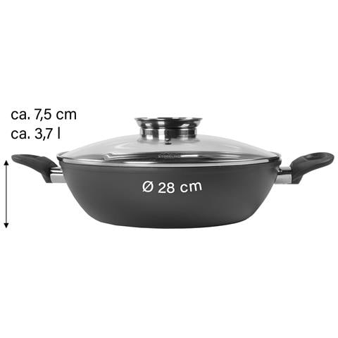 Tegame 2 Manici In Ceramica 28 Cm, Con Coperchio Salva-aroma - Foto 4