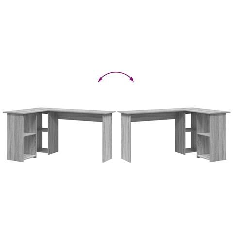 Scrivania Grigia Grigia Sonoma MDF Media Magazzino Scrivania - Foto 9