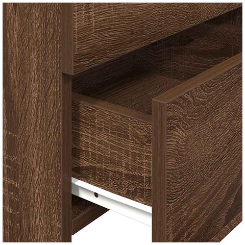 Comodini 2 pz con 2 cassetti in rovere marrone 40x36,5x62 cm - Foto 9