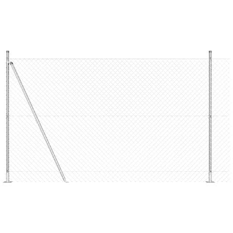 Recinzione in Rete Metallica con 7 Posti Flangiati 1.4x10 m Acciaio Galvanizzato - Foto 1