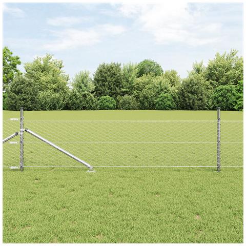 Recinzione Esagonale  0.5x10 m Acciaio Zincato, Pali di Recinzione  con Punta 7 pz Ø32 mm 80 cm Acciaio Zincato - Foto 2