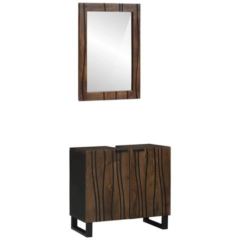 Set di mobili per il bagno 2 pcs Noce Marrone 62 x 33 x 58 cm - Foto 1
