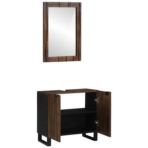 Set di mobili per il bagno 2 pcs Noce Marrone 62 x 33 x 58 cm - Foto 2
