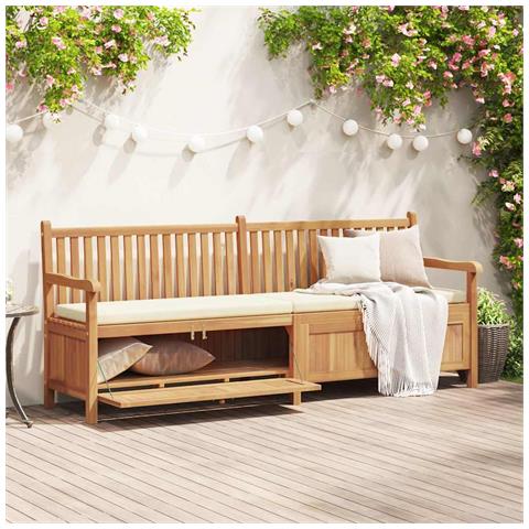 Panca da Giardino con Contenitore Marrone 228 x 60 x 90 cm - Foto 2