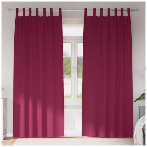 Tende con tende 2 pcs Rosso vino 225x140cm Poliestere - Foto 2