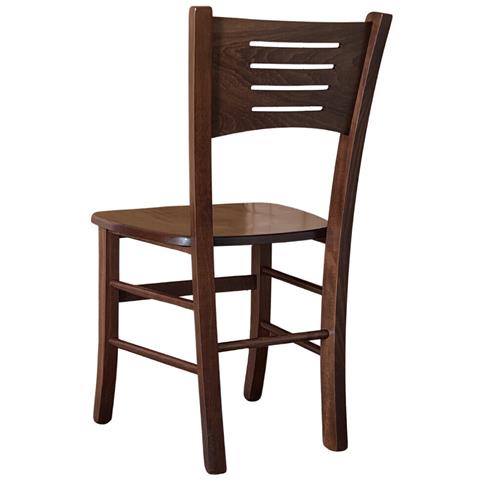 Set 2 Sedie Amelia In Legno Finitura Noce Scuro Con Seduta In Legno Massello - Foto 5