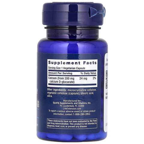 Calcio D-glucarato 200 Mg 60 Capsule Vegetariane Life Extension - Foto 2