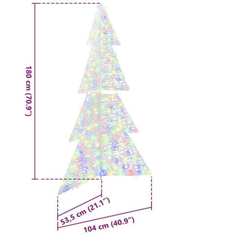 Albero di Natale con 240 LED Multicolore 180 cm Acrilico - Foto 8