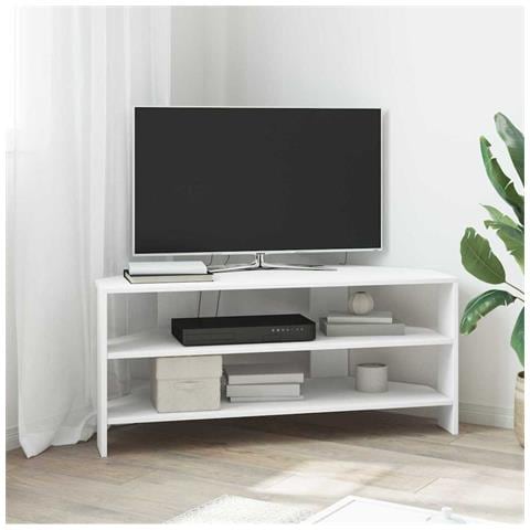 MobileTVAngolare Bianco 102x40,5x45cm Legno multistrato - Foto 2