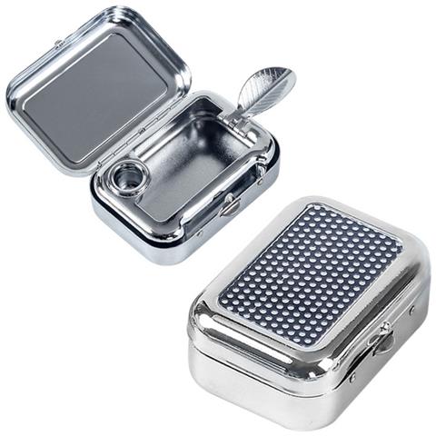 Mini Posacenere Portatile - Tascabile, Lega Di Alluminio, Coperchio A Molla, Spegnisigarette Integrato Black - Foto 1