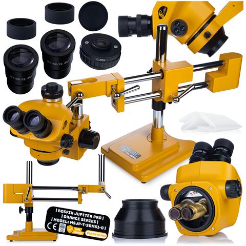 Mikroscopio Trinoculare Stereoscopico Jupiter Pro Msjp-t-sdms1 - Zoom 7x-50x, Testa 360°, Ottica Greenough, Suwnica X /y, Ideale Per Pcb Smt Qfp - Foto 1