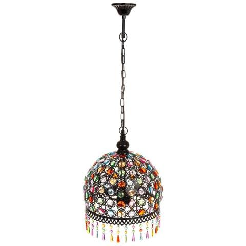 Lampada In Metallo Con Perline In Cristallo Acrilico 33x33x65h Cm - Foto 1