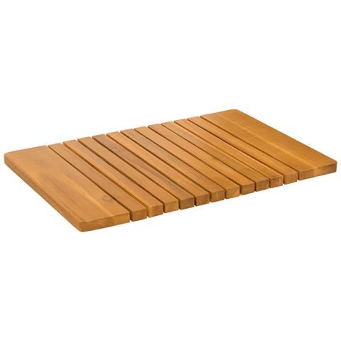 Tappeto da bagno Tinta unita Marrone 59 x 40 cm legno - Foto 1
