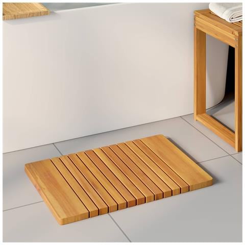 Tappeto da bagno Tinta unita Marrone 59 x 40 cm legno - Foto 2