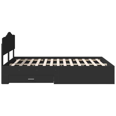 Struttura del letto Nero 140 x 190 cm Legno multistrato - Foto 9