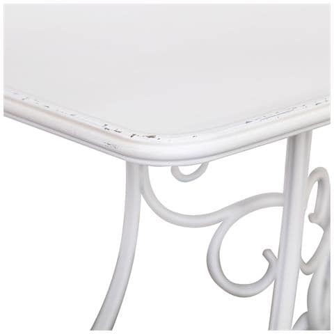 Mobile Da Ingresso In Metallo Invecchiato Bianco 100x52x76 - Foto 7