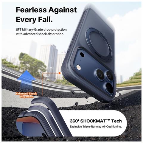 Cover per iPhone 17 Pro - TPU+PC, Blu Oscuro, MagSafe - Foto 4