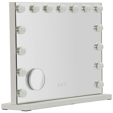 Specchio Da Tavolo Vkh1055-bianco-vetro-55x14x43 Cm - Foto 1