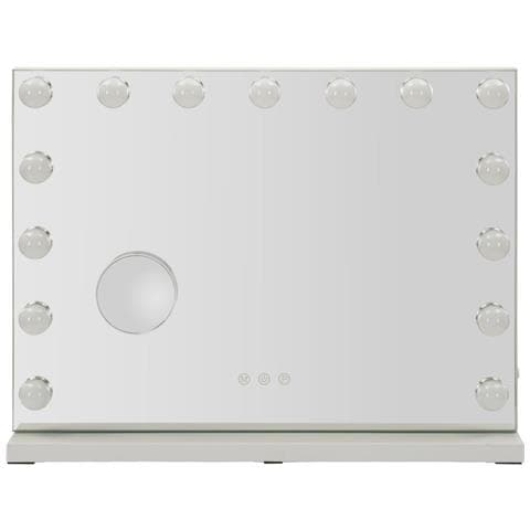 Specchio Da Tavolo Vkh1055-bianco-vetro-55x14x43 Cm - Foto 2