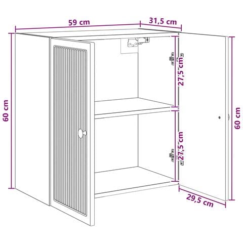Mobiletto a muro Legno antico 59 x 31 x 60 cm - Foto 7